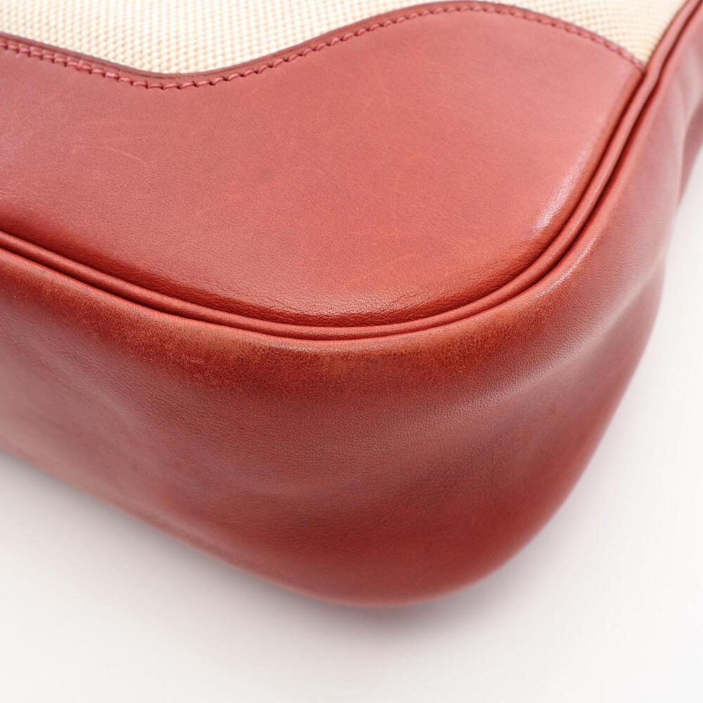 Hermes Trim 31 Shoulder Bag/Handbag, Leather, Toile H, Ivory/Burgundy, Women's. - Picture 6 of 15